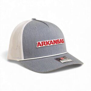 Arkansas Razorbacks ARKANSAS Red 3D Snapback Trucker Rope Hat- Heather Grey/ WHT
